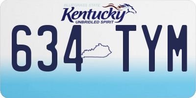 KY license plate 634TYM