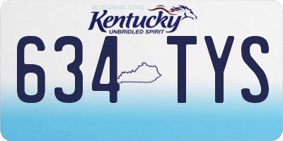 KY license plate 634TYS