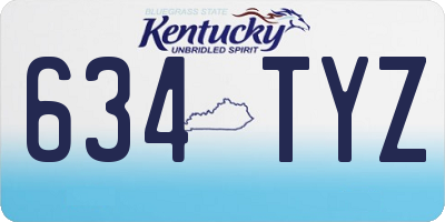 KY license plate 634TYZ