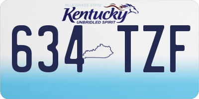 KY license plate 634TZF