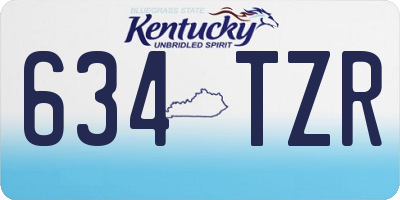 KY license plate 634TZR