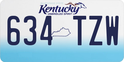KY license plate 634TZW