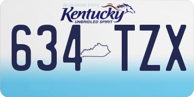 KY license plate 634TZX