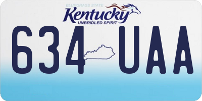 KY license plate 634UAA