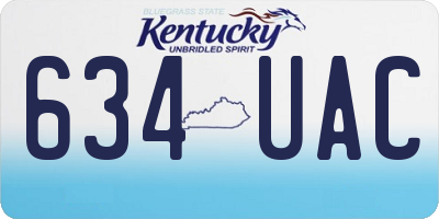 KY license plate 634UAC