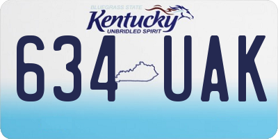KY license plate 634UAK