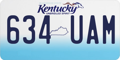 KY license plate 634UAM