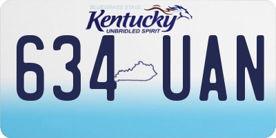 KY license plate 634UAN