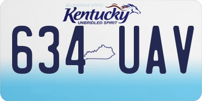 KY license plate 634UAV