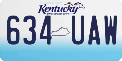 KY license plate 634UAW