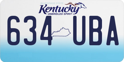 KY license plate 634UBA