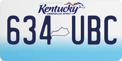 KY license plate 634UBC