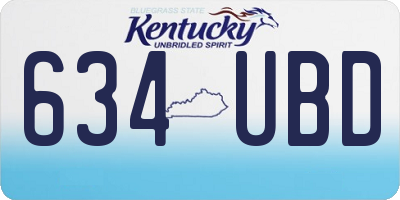 KY license plate 634UBD