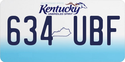 KY license plate 634UBF