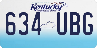 KY license plate 634UBG