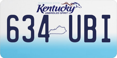 KY license plate 634UBI