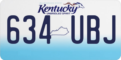 KY license plate 634UBJ