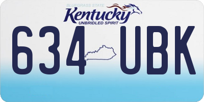 KY license plate 634UBK
