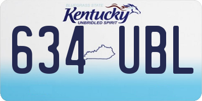 KY license plate 634UBL
