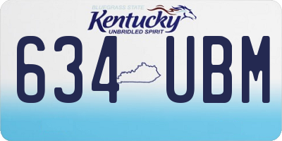 KY license plate 634UBM