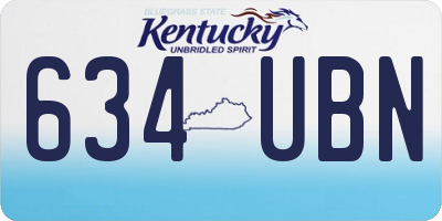 KY license plate 634UBN