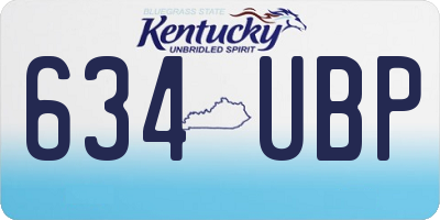 KY license plate 634UBP