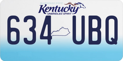 KY license plate 634UBQ