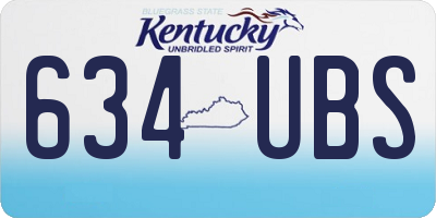KY license plate 634UBS