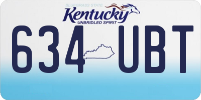 KY license plate 634UBT