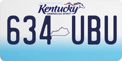 KY license plate 634UBU