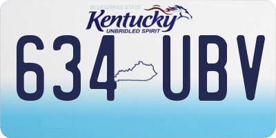 KY license plate 634UBV
