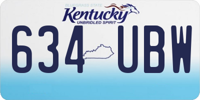 KY license plate 634UBW