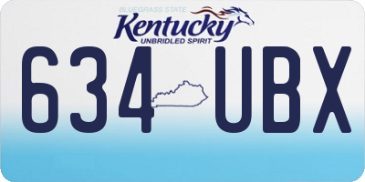 KY license plate 634UBX