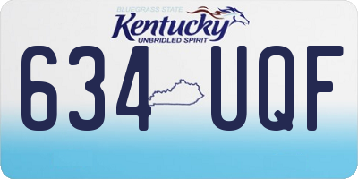 KY license plate 634UQF
