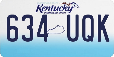 KY license plate 634UQK