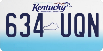 KY license plate 634UQN