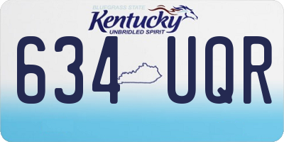 KY license plate 634UQR