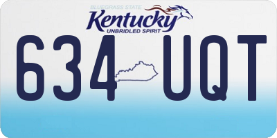 KY license plate 634UQT