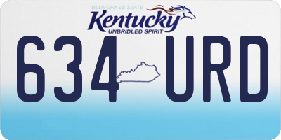 KY license plate 634URD