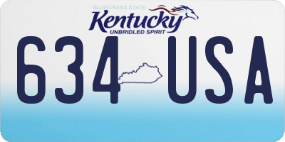 KY license plate 634USA