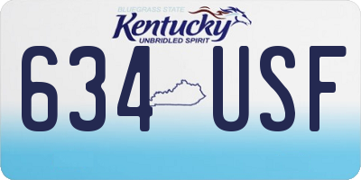 KY license plate 634USF