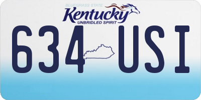 KY license plate 634USI