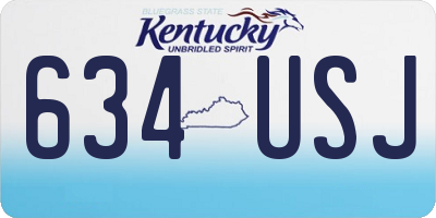 KY license plate 634USJ