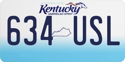 KY license plate 634USL