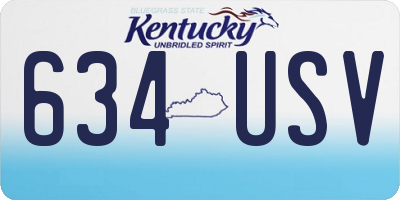 KY license plate 634USV