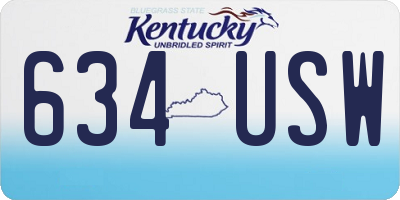 KY license plate 634USW