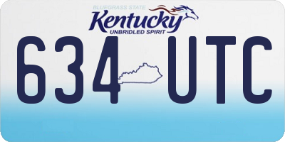 KY license plate 634UTC
