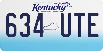 KY license plate 634UTE