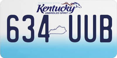 KY license plate 634UUB