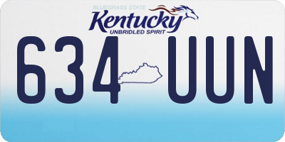 KY license plate 634UUN